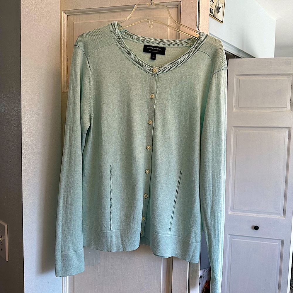 Banana Republic light aqua cardigan -Size L